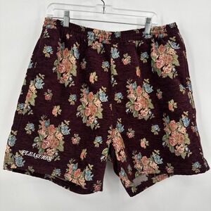 Pleasures Floral Tapestry Shorts‎ Size X-Large Maroon Hip Hop Streetwear